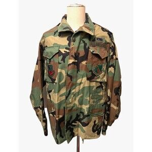 USAF Air Force M-65 Cold Weather Coat Field Jacket Woodland Camo Adult M Utility